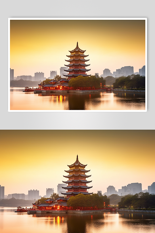 AI数字江西滕王阁旅游景点风景摄影图-众图网