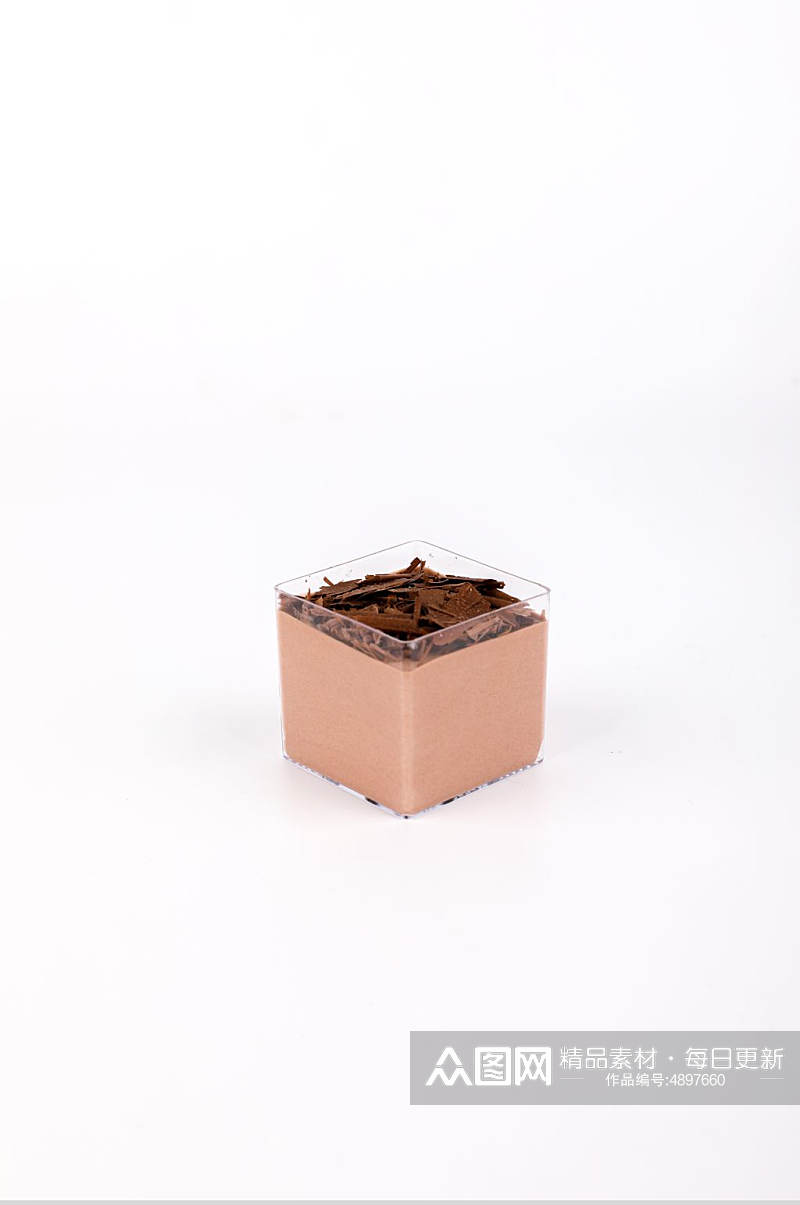 简约巧克力慕斯小格蛋糕甜品美食摄影图片素材