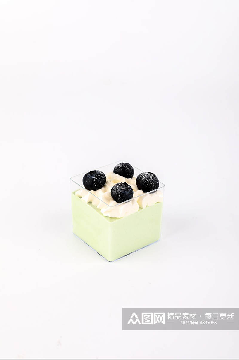清新美味可口奶油蓝莓蛋糕甜品美食摄影图片素材