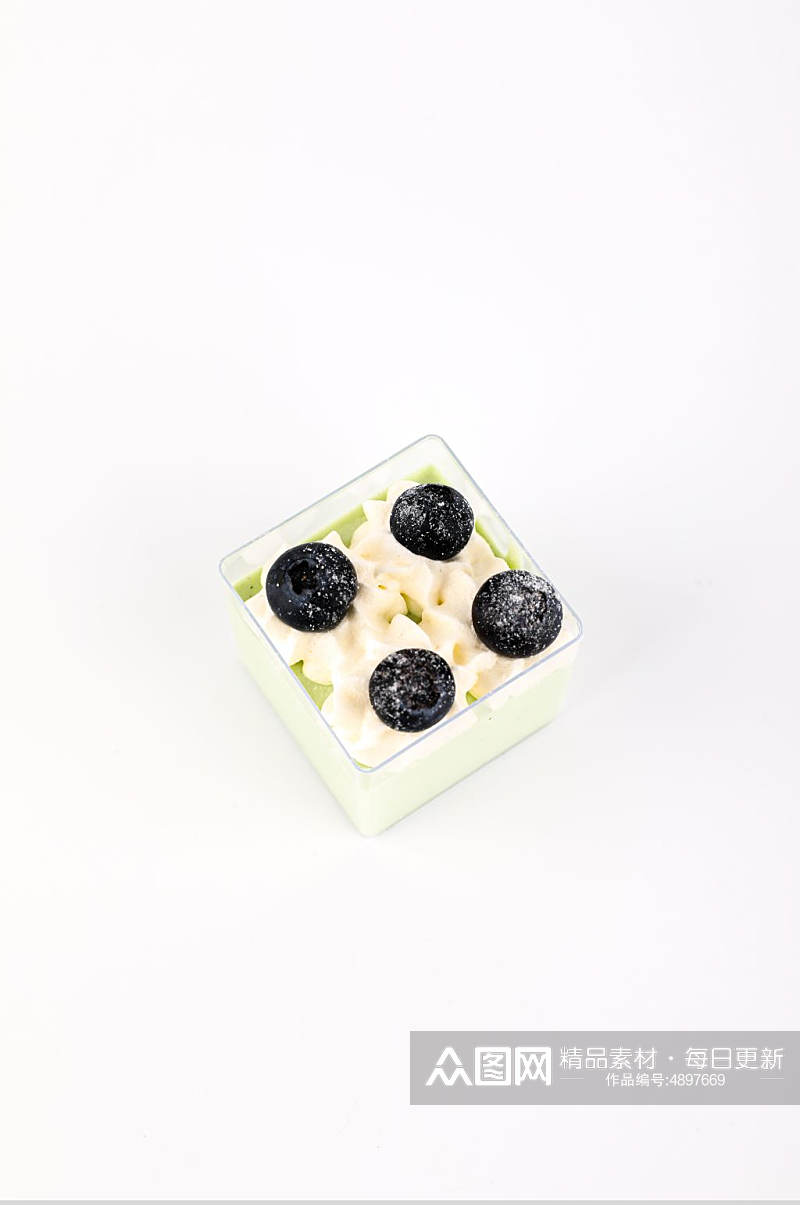 清新美味可口奶油蓝莓蛋糕甜品美食摄影图片素材