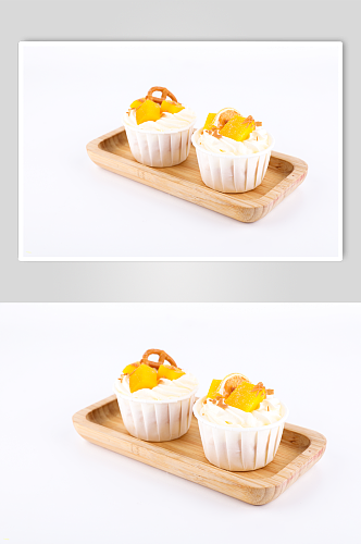 清新美味可口奶油芒果蛋糕甜品美食摄影图片