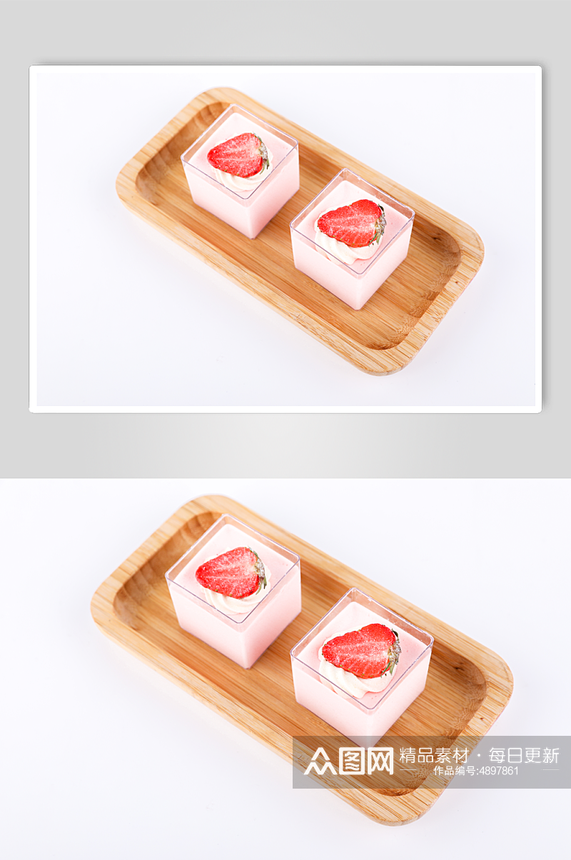 简约美味可口奶油草莓蛋糕甜品美食摄影图片素材