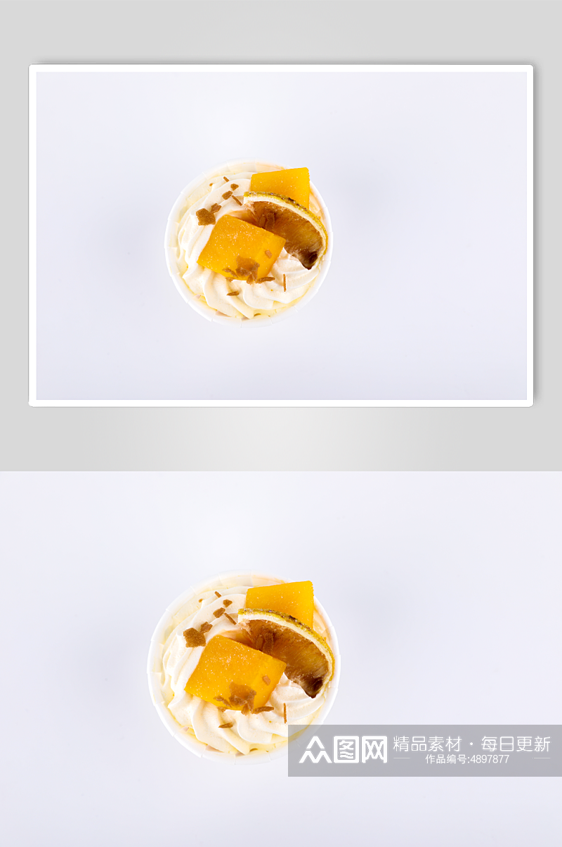 清新美味可口奶油芒果蛋糕甜品美食摄影图片素材
