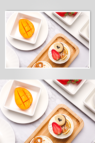 清新水果杯子蛋糕甜品美食摄影图片