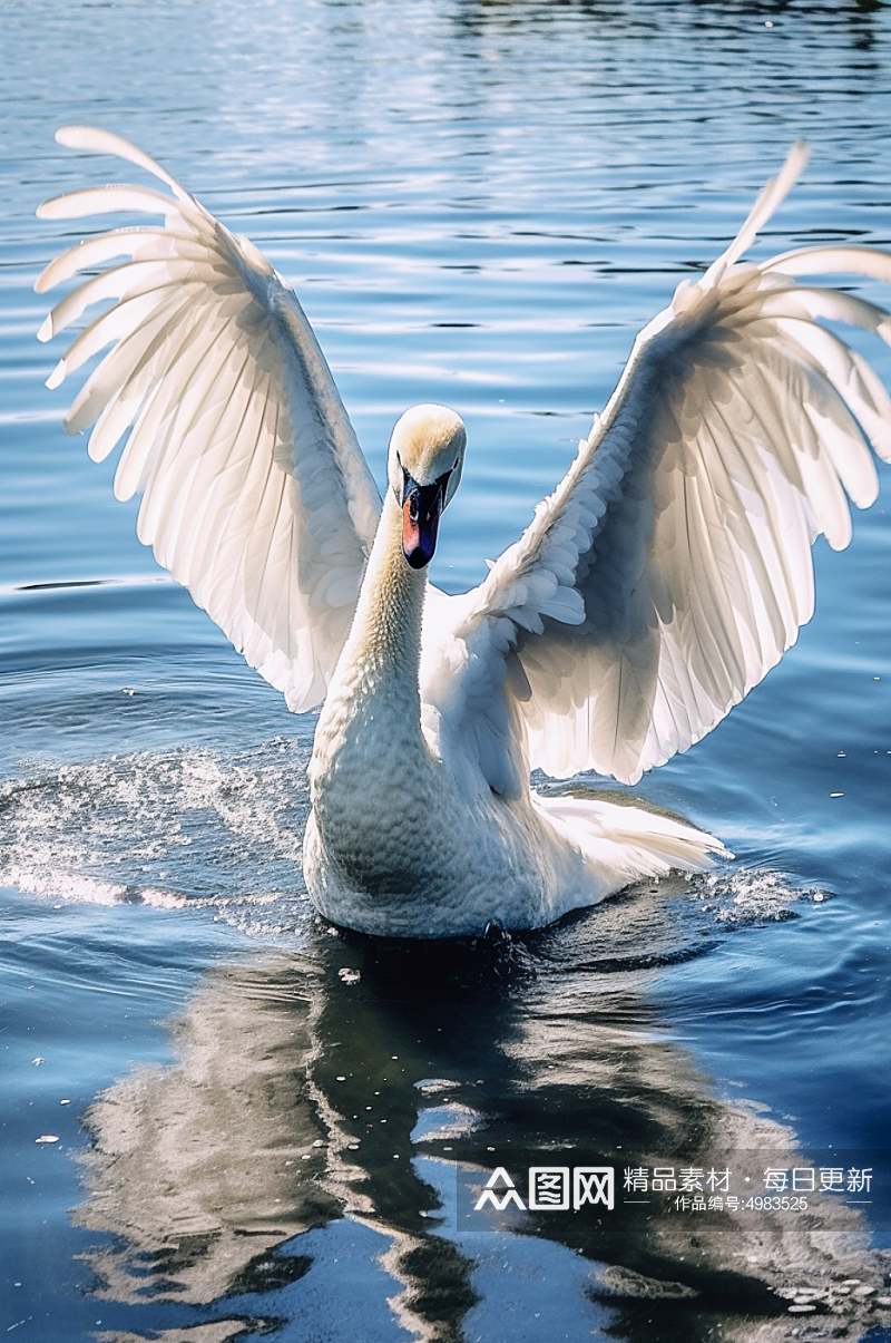 AI数字艺术可爱天鹅动物摄影图片素材