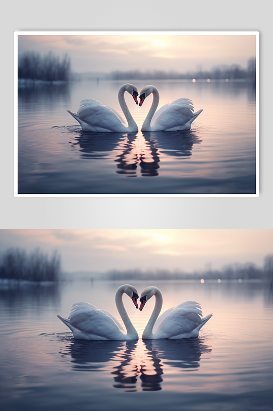 AI数字艺术萌趣天鹅动物摄影图片-众图网