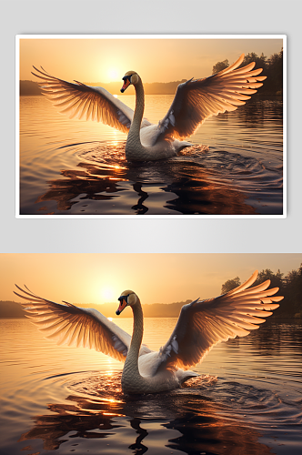 AI数字艺术萌趣天鹅动物摄影图片