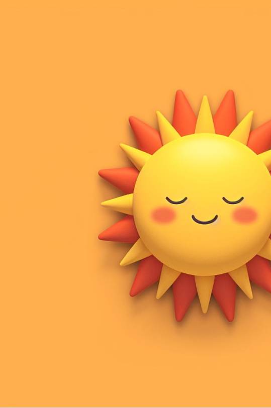 AI数字艺术卡通太阳天气图标插画元素