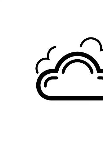 AI数字艺术卡通云朵天气图标插画元素