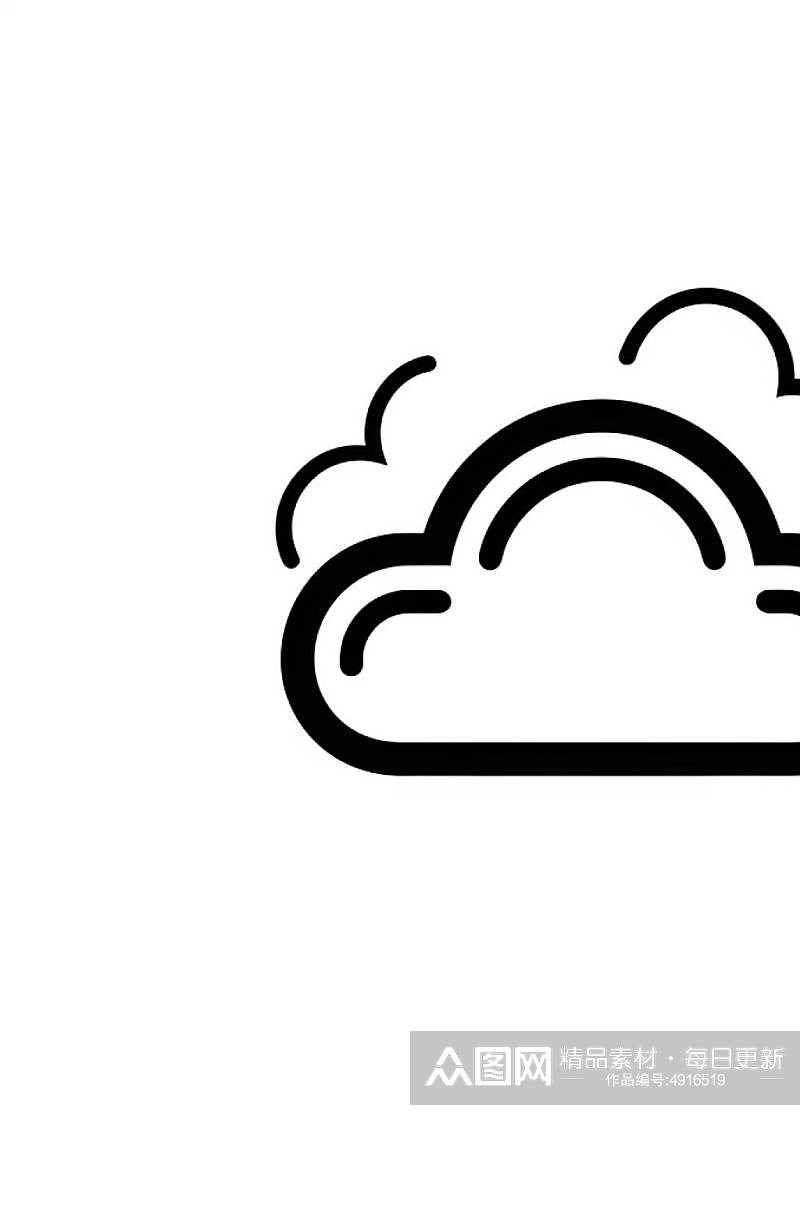 AI数字艺术卡通云朵天气图标插画元素素材