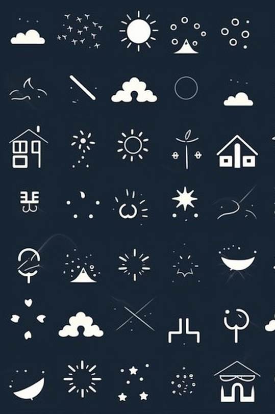 AI数字艺术卡通天气图标插画元素