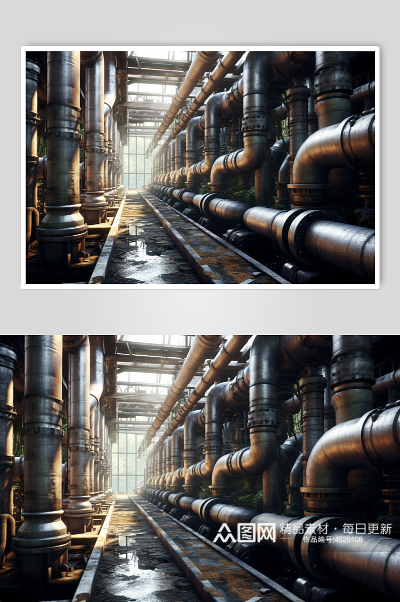 AI数字艺术天然气管道新能源工厂摄影图片素材