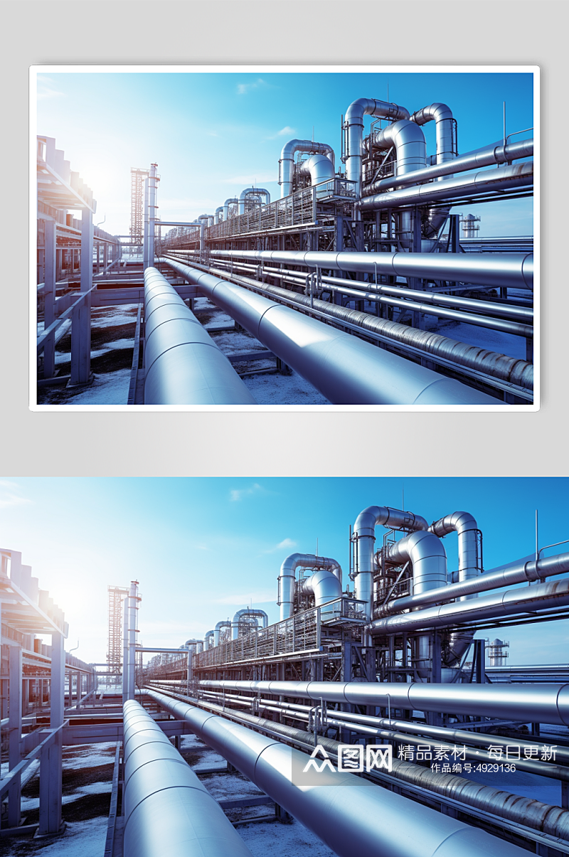 AI数字艺术天然气管道新能源工厂摄影图片素材