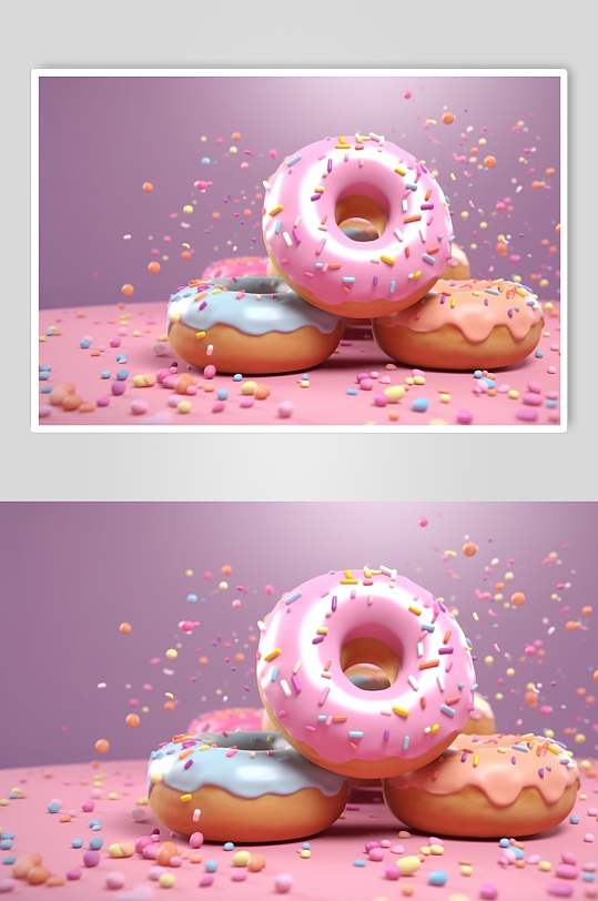 AI数字艺术高清甜甜圈甜品摄影图片