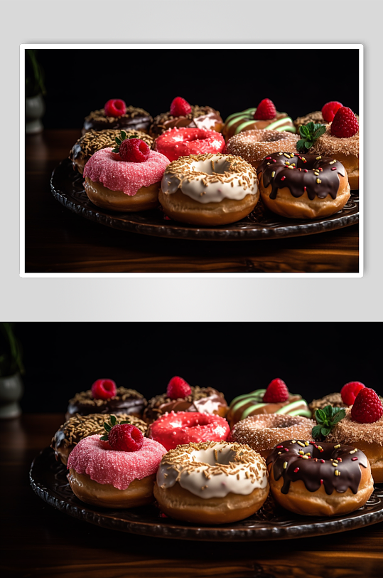 AI数字艺术高清甜甜圈甜品摄影图片