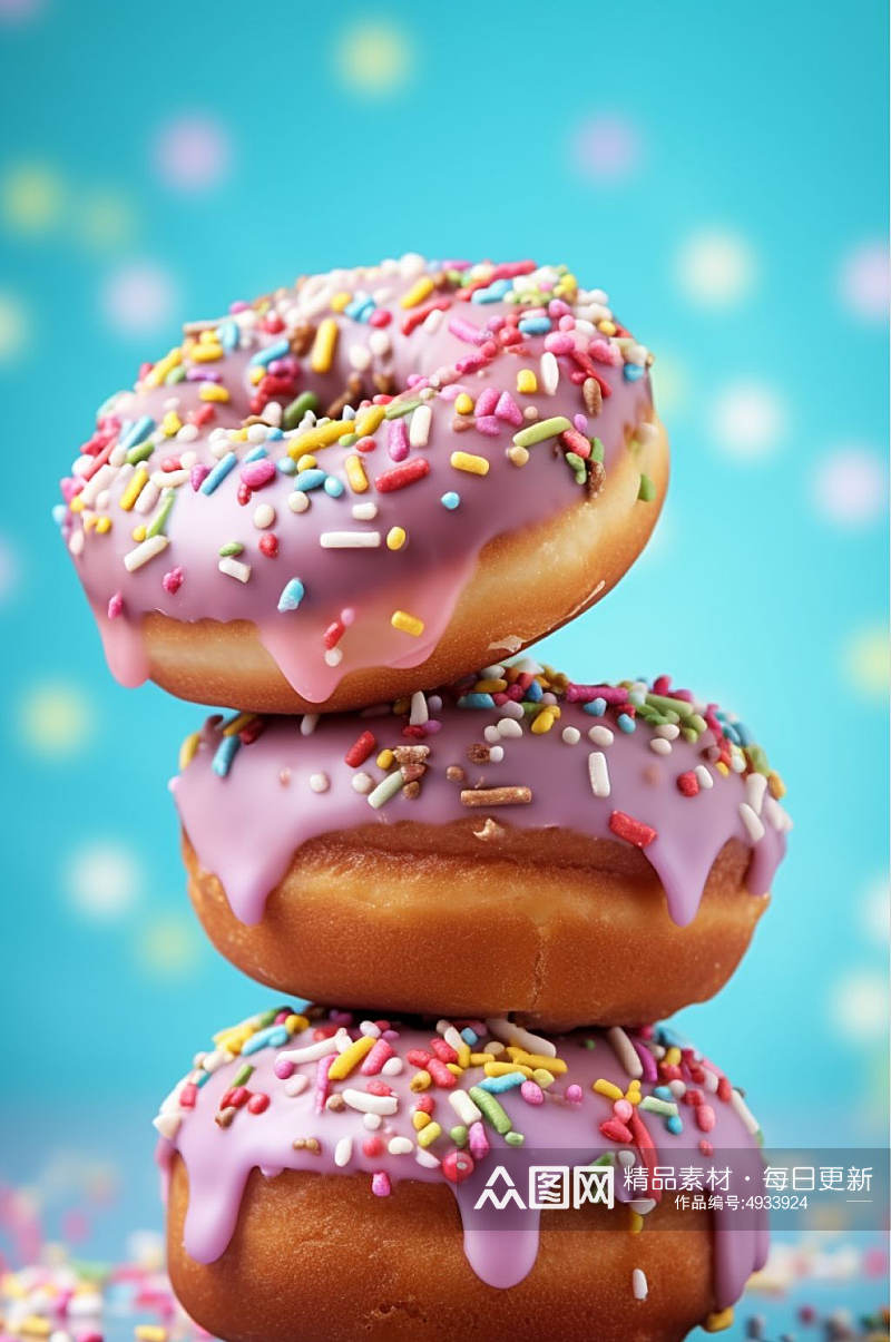AI数字艺术简洁甜甜圈甜品摄影图片素材