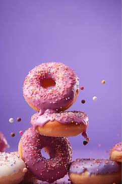 AI数字艺术简洁甜甜圈甜品摄影图片