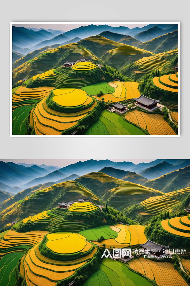 AI数字艺术中国农村乡村田园风情摄影图素材