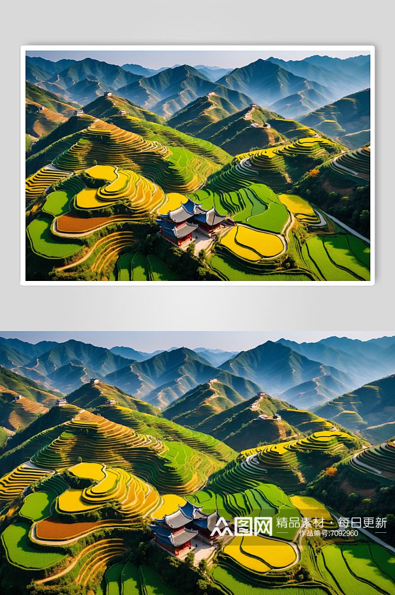 AI数字艺术中国农村乡村田园风情摄影图素材
