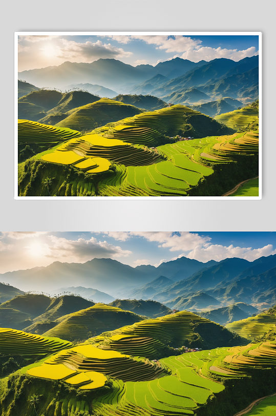 AI数字艺术中国农村乡村田园风情摄影图