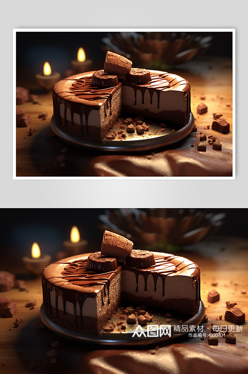 AI数字艺术高清提拉米苏蛋糕甜品摄影图片素材