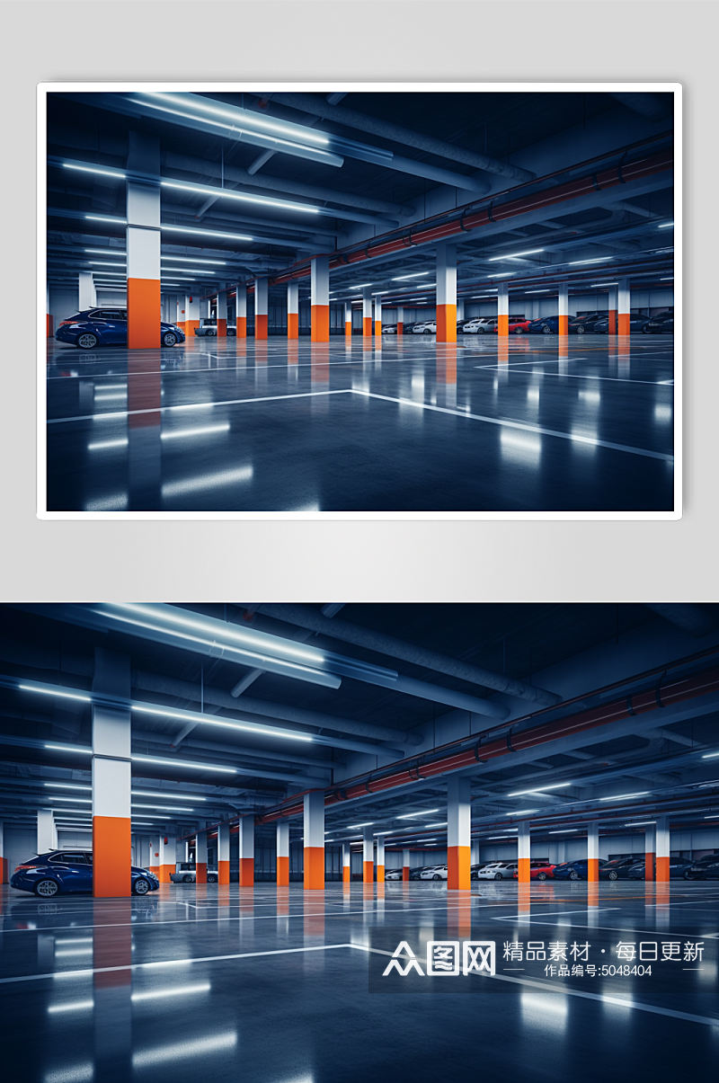 AI数字艺术汽车停车场摄影图片素材