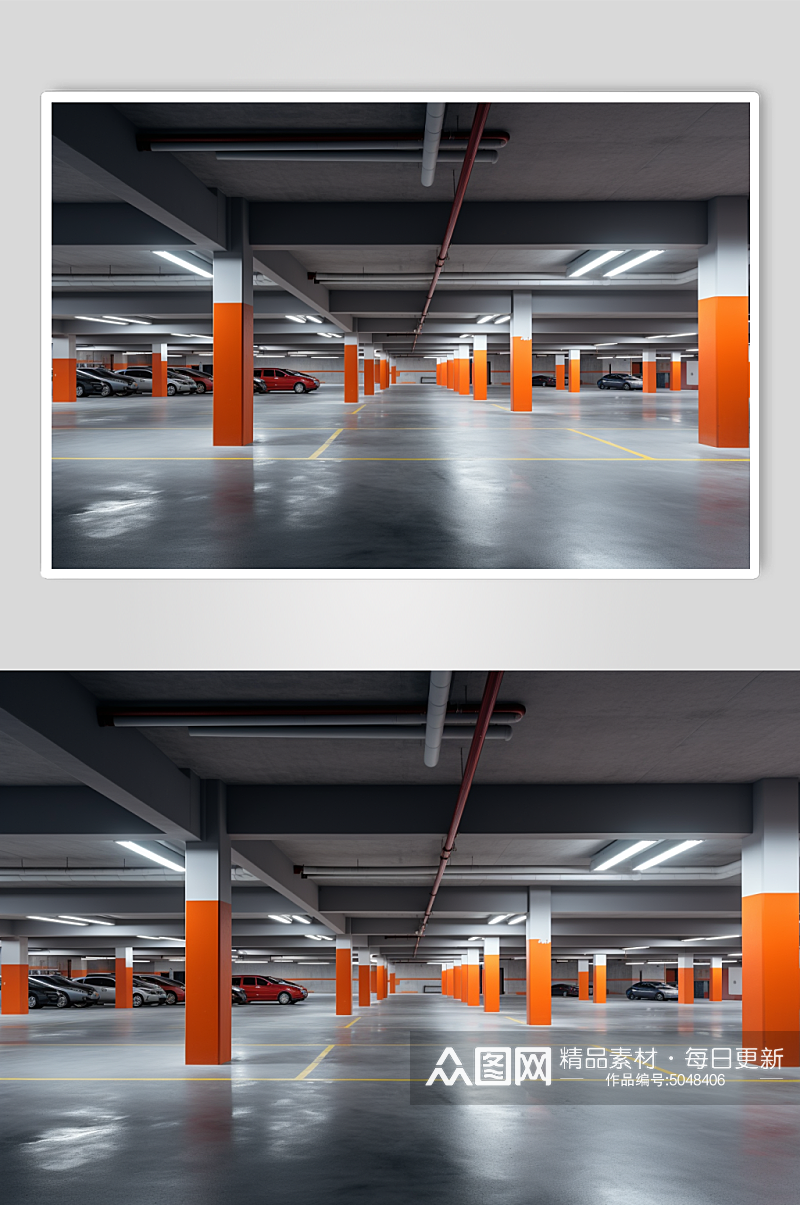AI数字艺术汽车停车场摄影图片素材