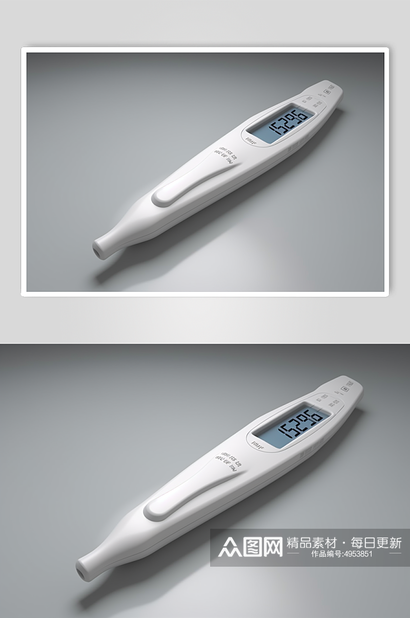 AI数字艺术极简体温计医疗仪器摄影图片素材