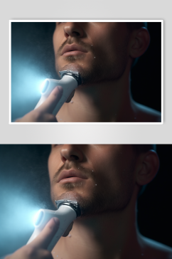 AI数字艺术剃须刀刮胡刀产品摄影图