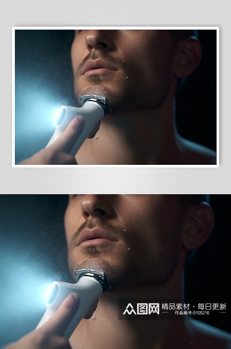 AI数字艺术剃须刀刮胡刀产品摄影图素材