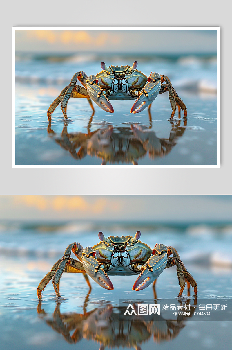 AI数字艺术梭子蟹图片素材