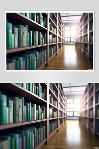 AI数字艺术现代风图书馆场景摄影图片
