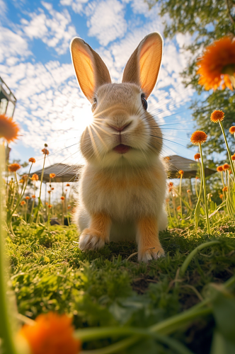 AI数字艺术超萌兔子动物摄影图片