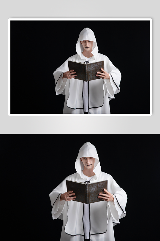 幽灵装扮外国男模万圣节人物摄影图片