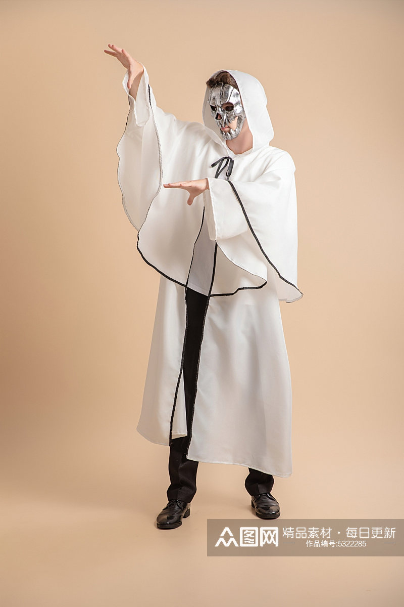 魔法师装扮外国男模万圣节人物摄影图片素材