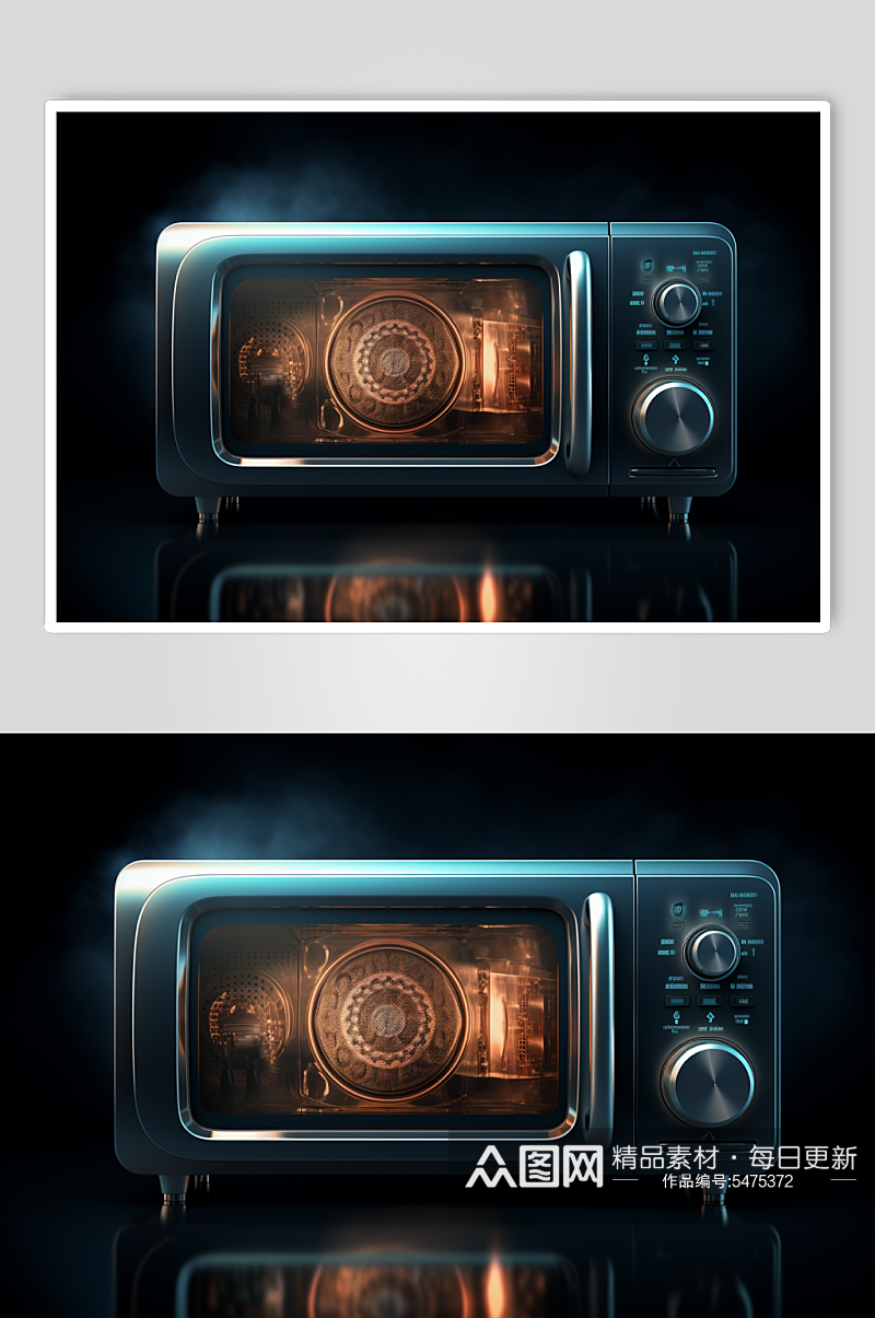 AI数字艺术微波炉家用电器模型元素素材