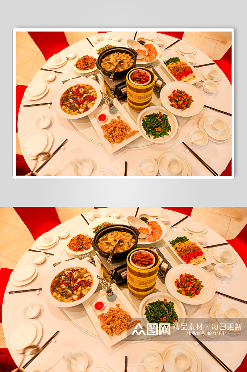旋转餐桌餐馆餐厅菜品摄影图片素材
