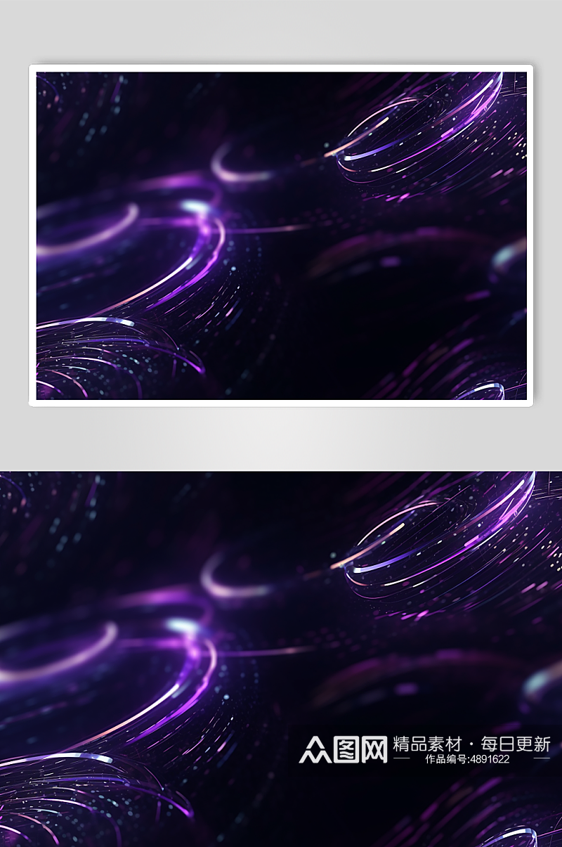 AI数字艺术紫色唯美未来感切线波背景图素材