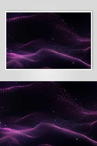 AI数字艺术紫色唯美未来感切线波背景图