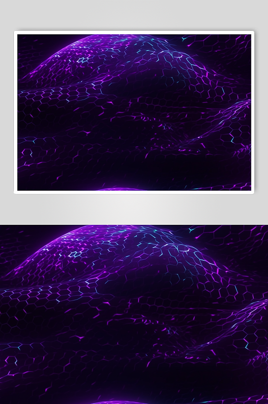 AI数字艺术紫色唯美未来感切线波背景图