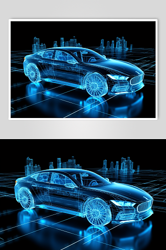AI数字艺术微软风高科技汽车概念图片
