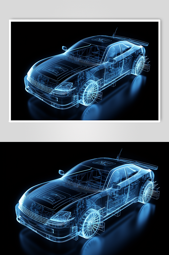AI数字艺术微软风高科技汽车概念图片