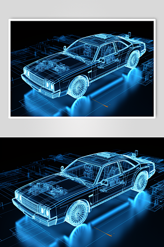 AI数字艺术微软风高科技汽车概念图片