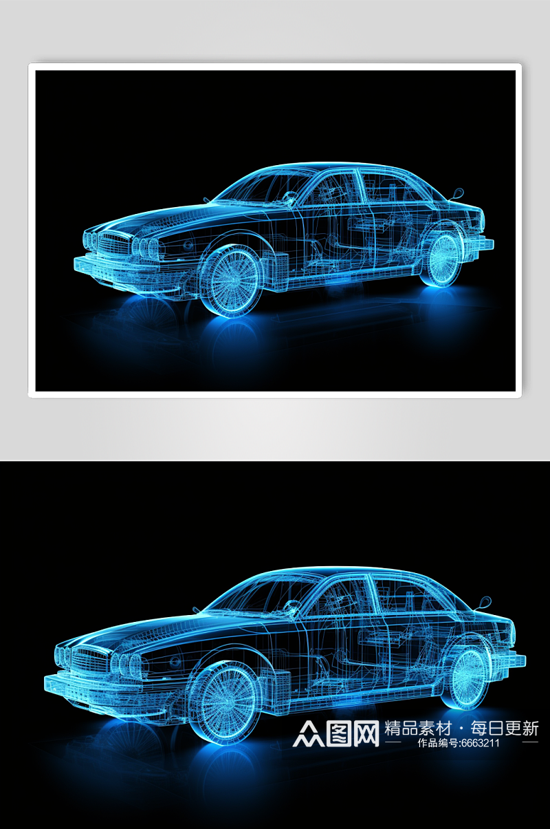 AI数字艺术微软风高科技汽车概念图片素材