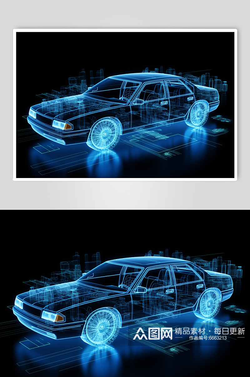AI数字艺术微软风高科技汽车概念图片素材