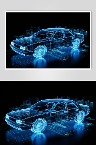 AI数字艺术微软风高科技汽车概念图片