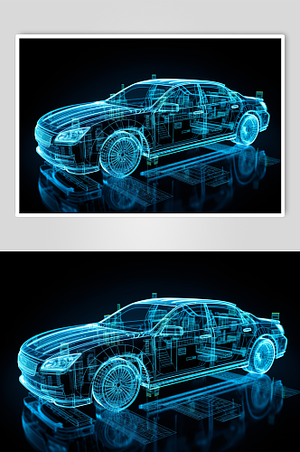 AI数字艺术微软风高科技汽车概念图片