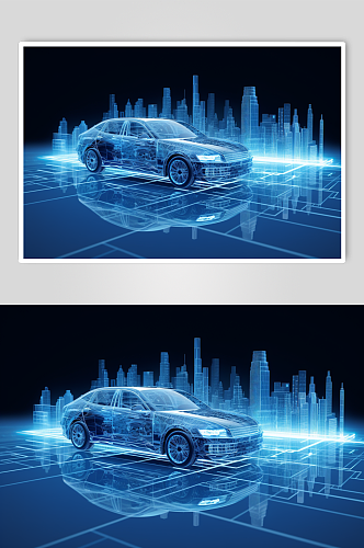 AI数字艺术微软风高科技汽车概念图片
