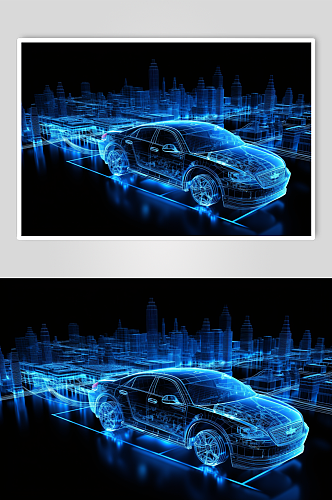 AI数字艺术微软风高科技汽车概念图片