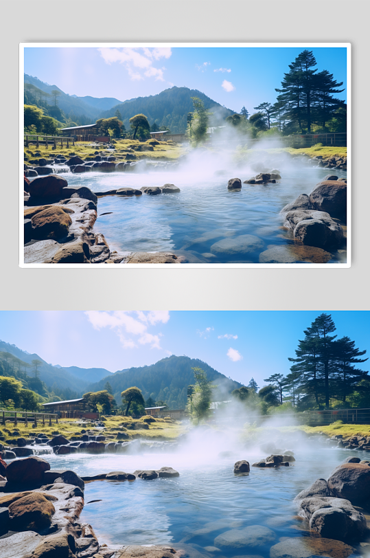 AI数字艺术温泉旅馆摄影图片-众图网